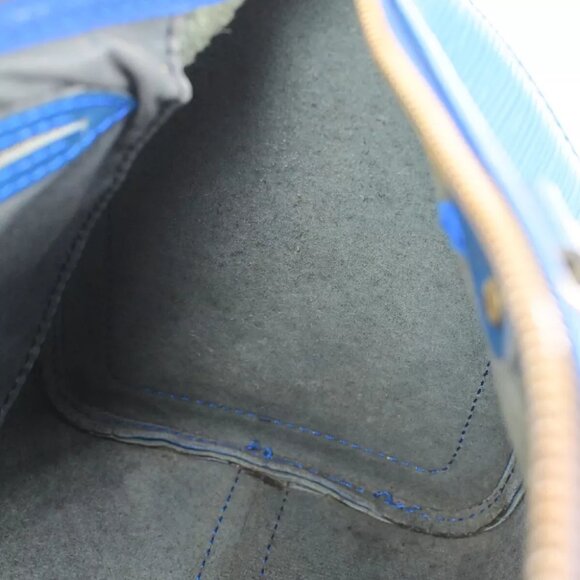 LOUIS VUITTON LV Logo Speedy 30 Travel Hand Bag Epi Leather Blue M43005 35SH811 - Picture 8 of 16